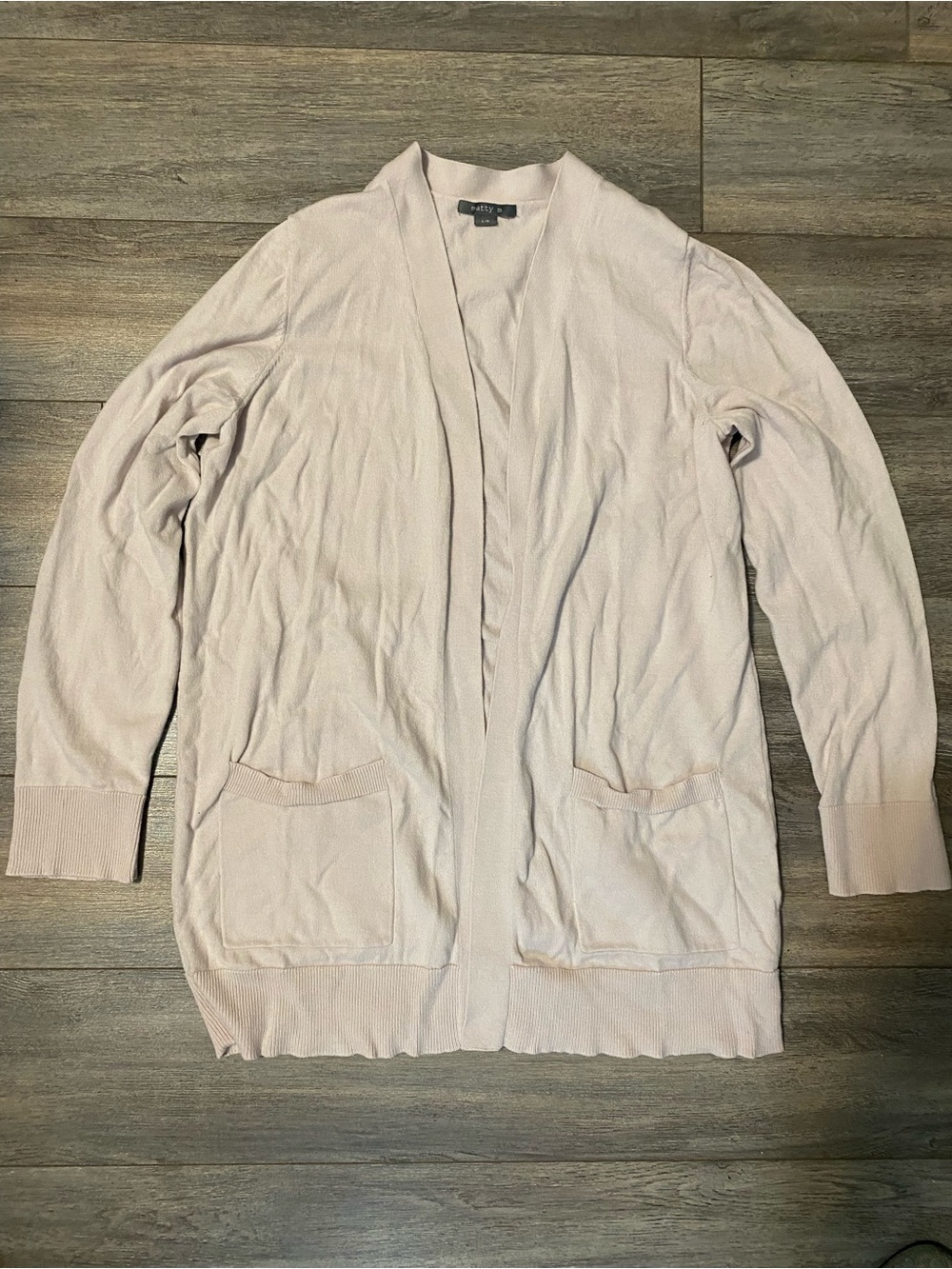 Matty M Light Pink Open-Front Cardigan